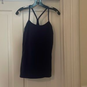 Midnight blue Lululemon spaghetti strap yoga too with built in bra